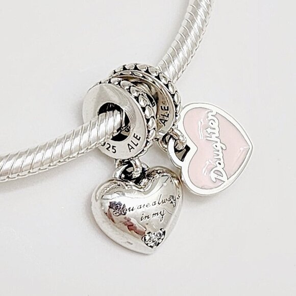 Pandora Mother & Daughter Hearts Dangle Charm - Picture 4 of 5